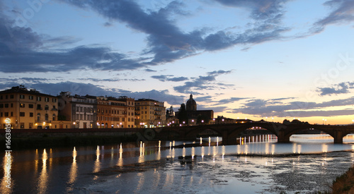 Florence sunset river view 