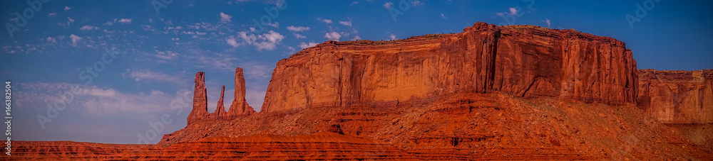 Red cliffs of the Monument Valley. Territory of navajo tribal park
