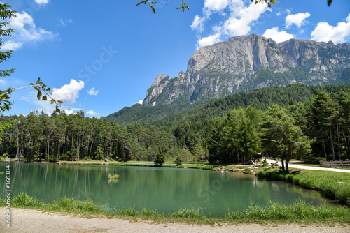 Huber Weiher am Fuße des Berges Schlern photo