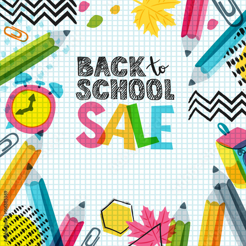 Kids art, education, creativity class concept. Vector banner, poster or frame...