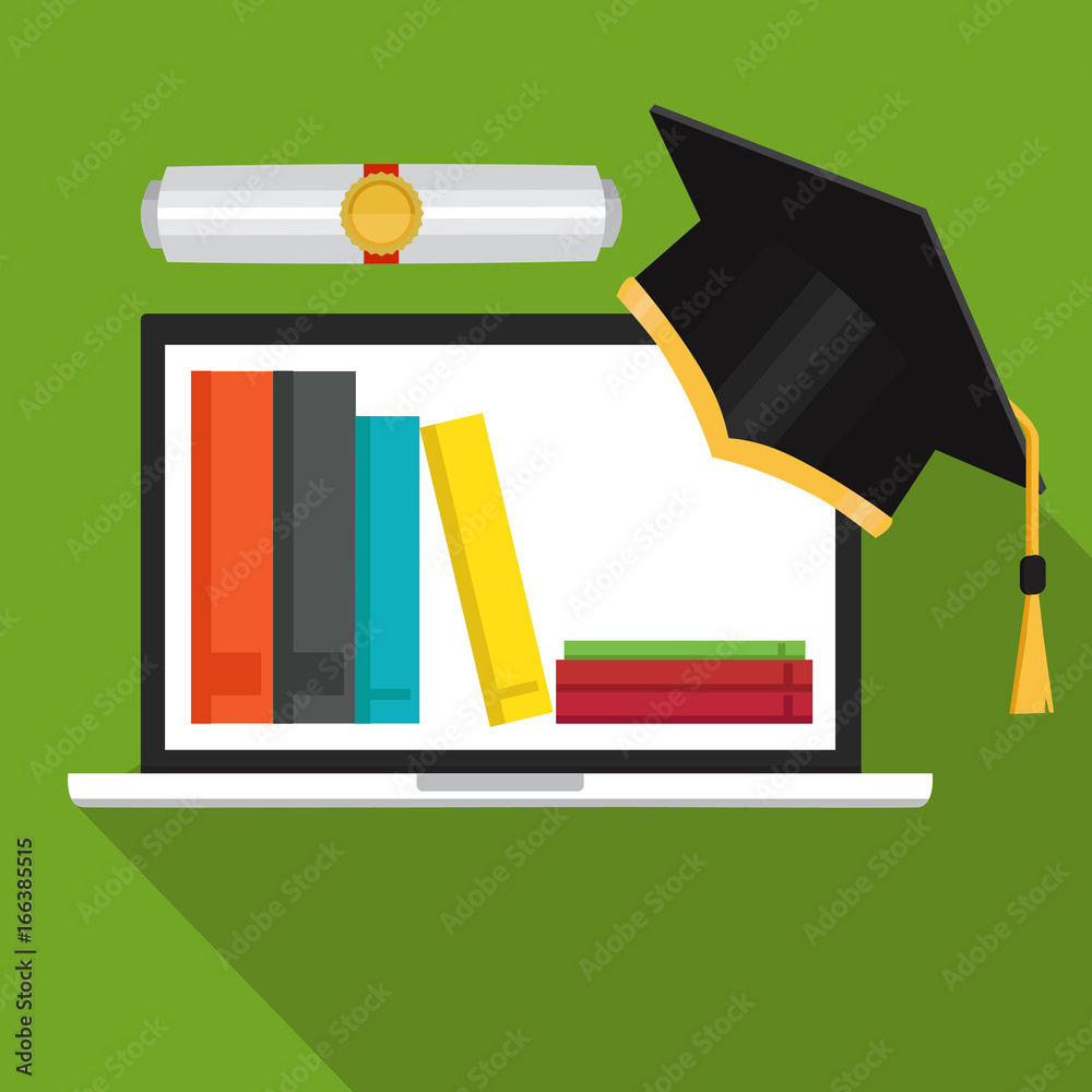 Webinar and video seminar. Flat design illustration isolated on white background. Distance education, graduation and online learning concept. Webinar and video seminar. Flat design illustration isolated on white background. Distance education, graduation and online learning concept.