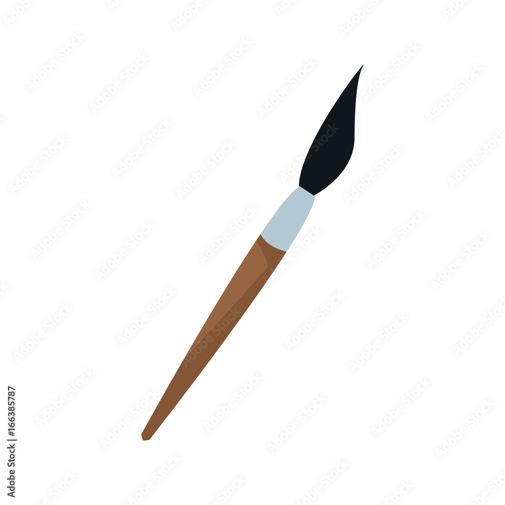 artistic brush wooden handle instrument icon artistic brush wooden handle instrument icon