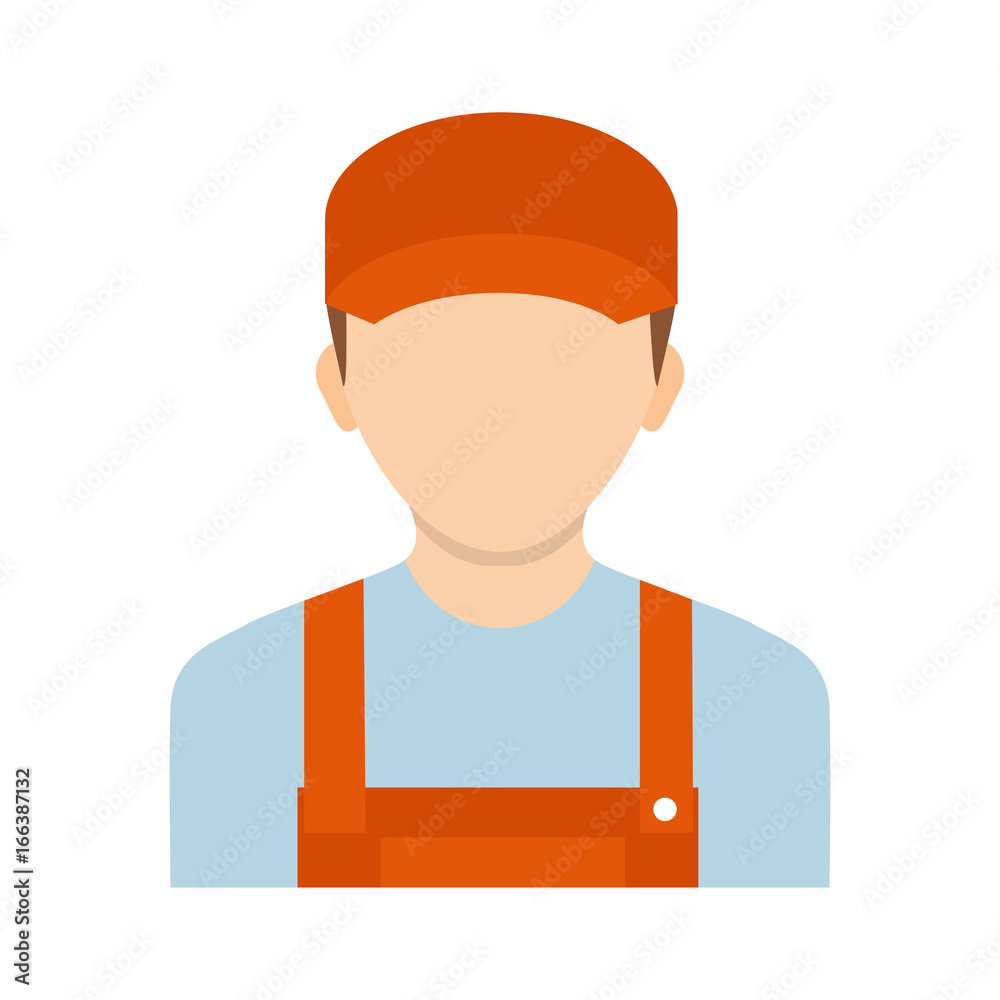 Electrician worker. Icon electric signs of work safety isolated on background. Avatar electrician. Vector illustration