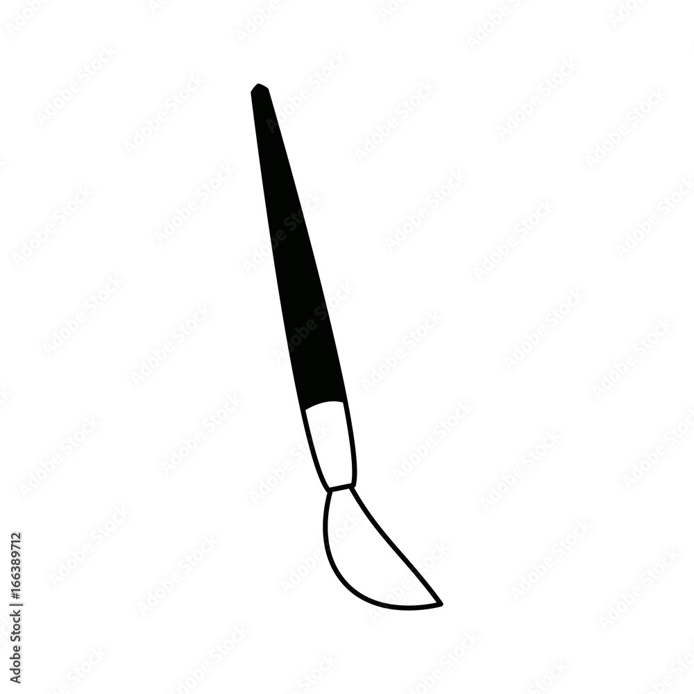 artistic brush wooden handle instrument icon