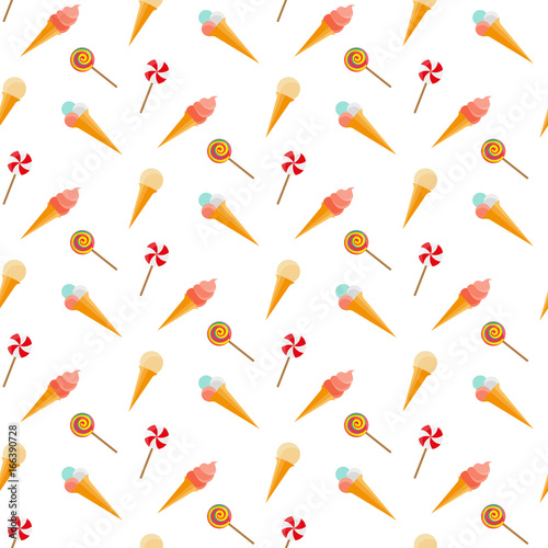 Candy and ice cream. Seamless pattern