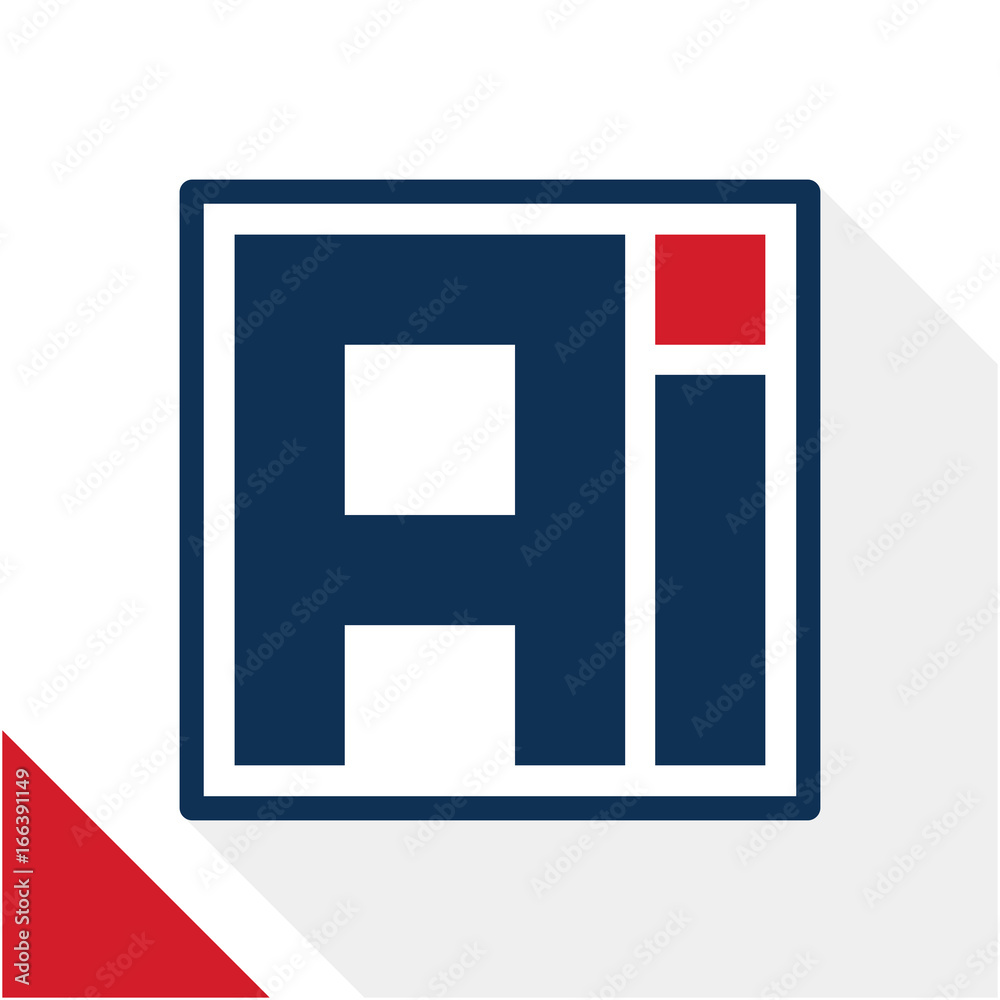 Icon logo initials square shape with a combination of the letters A and I Icon logo initials square shape with a combination of the letters A and I