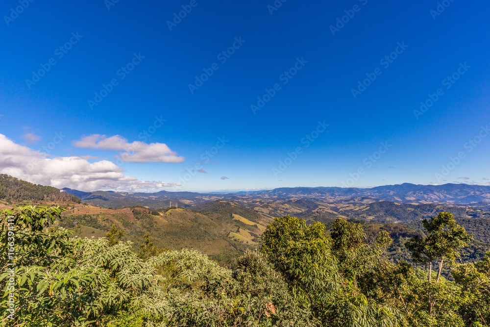 Naklejka premium Campos do Jordao, Brazil. Belvedere on the road to the city