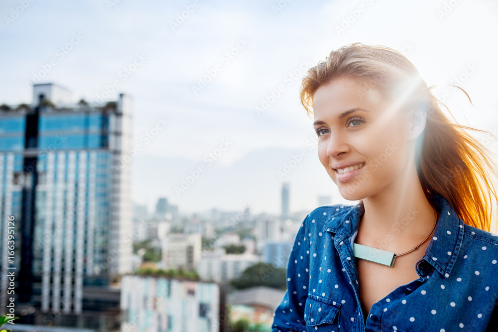 Beautiful Young Blonde Woman Outdoors