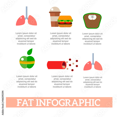 Lose weight by jogging infographic elements and health care concept flat vector illustration