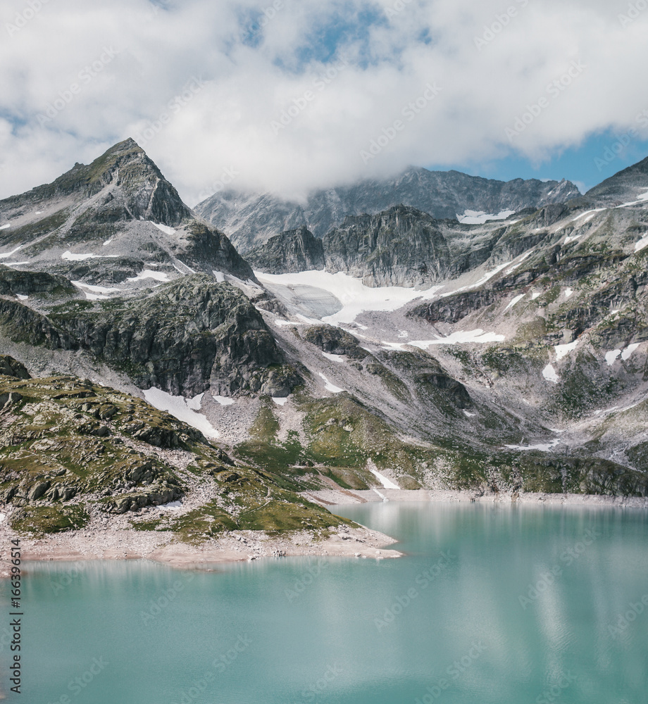 glacier landscape with a turquoise lake in the front glacier landscape with a turquoise lake in the front