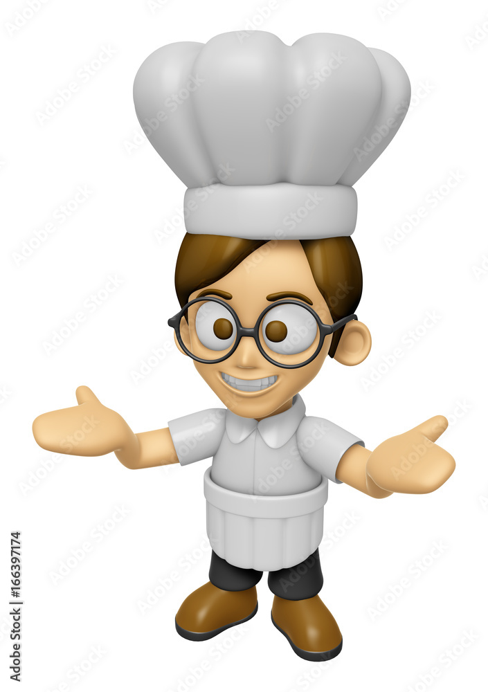 3D Chef Man Mascot has been welcomed with both hands. Work and Job Character Design Series 2. 3D Chef Man Mascot has been welcomed with both hands. Work and Job Character Design Series 2.