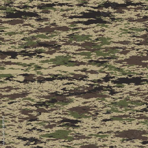 Seamless pattern. Abstract military or hunting camouflage background. Made from geometric rectangle shapes.