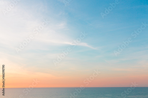 Seascape with pastel color sky  Concept of calm or relaxation