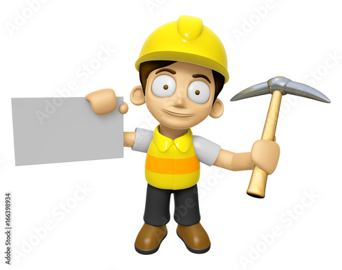 Naklejka 3D Construction Worker