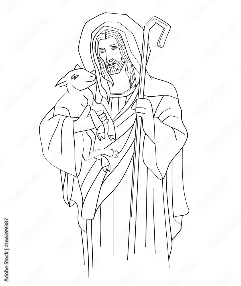 Jesus Christ Face Sketch Drawing , Art Vector Design Stock Vector -  Illustration of christian, icon: 109790207
