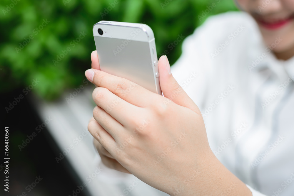 young beautiful girl using mobile phone