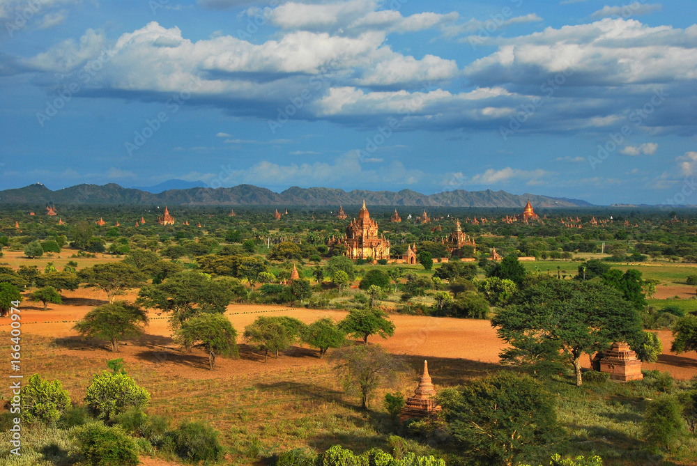 Beautiful view at the temples of Bagan, Myanmar.