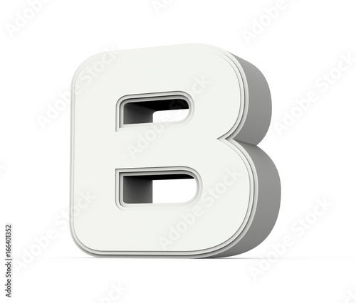 white letter B