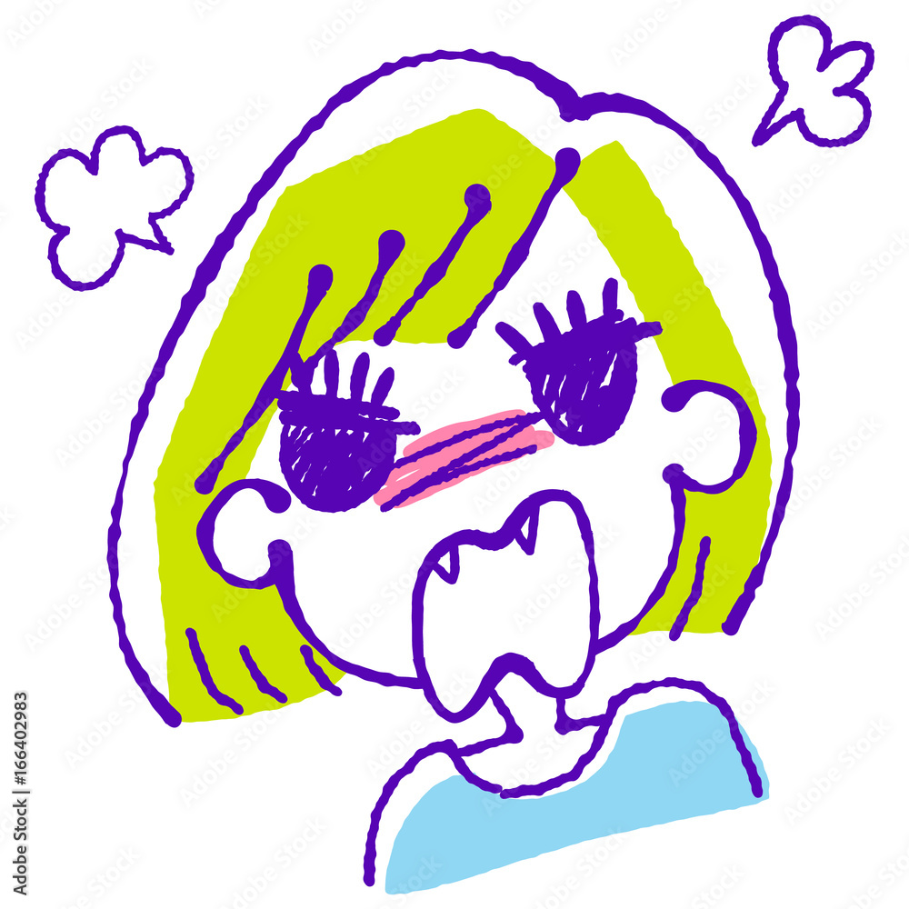 怒る女の子のイラスト Stock Vector Adobe Stock