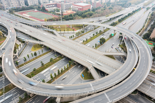 Chengdu - flyover aerial view in daylight, Sichuan province, China