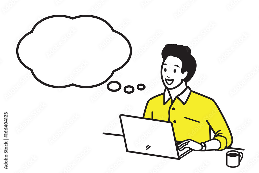 Happy man working with laptop Happy man working with laptop