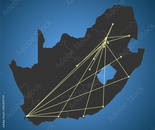 Political South Africa Map, City Network
