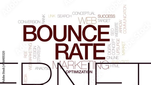 Bounce rate animated word cloud, text design animation. Kinetic typography. photo