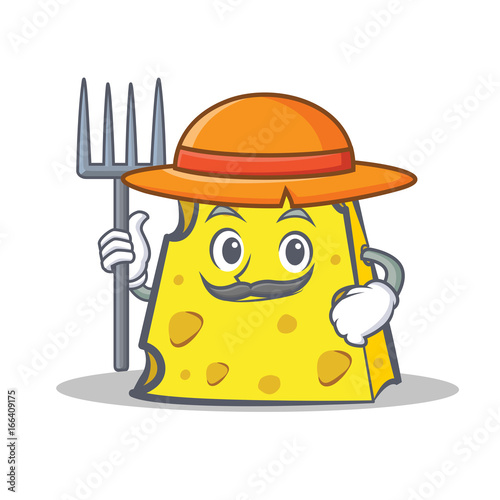 Farmer cheese character cartoon style