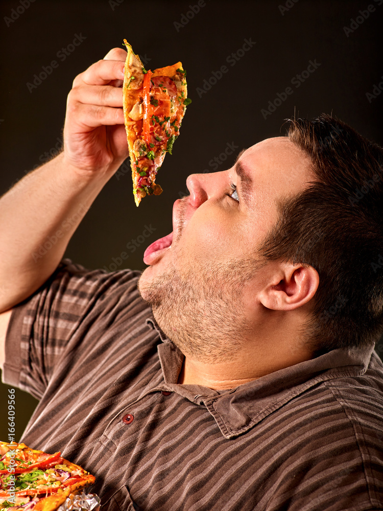 obesity eating pizza