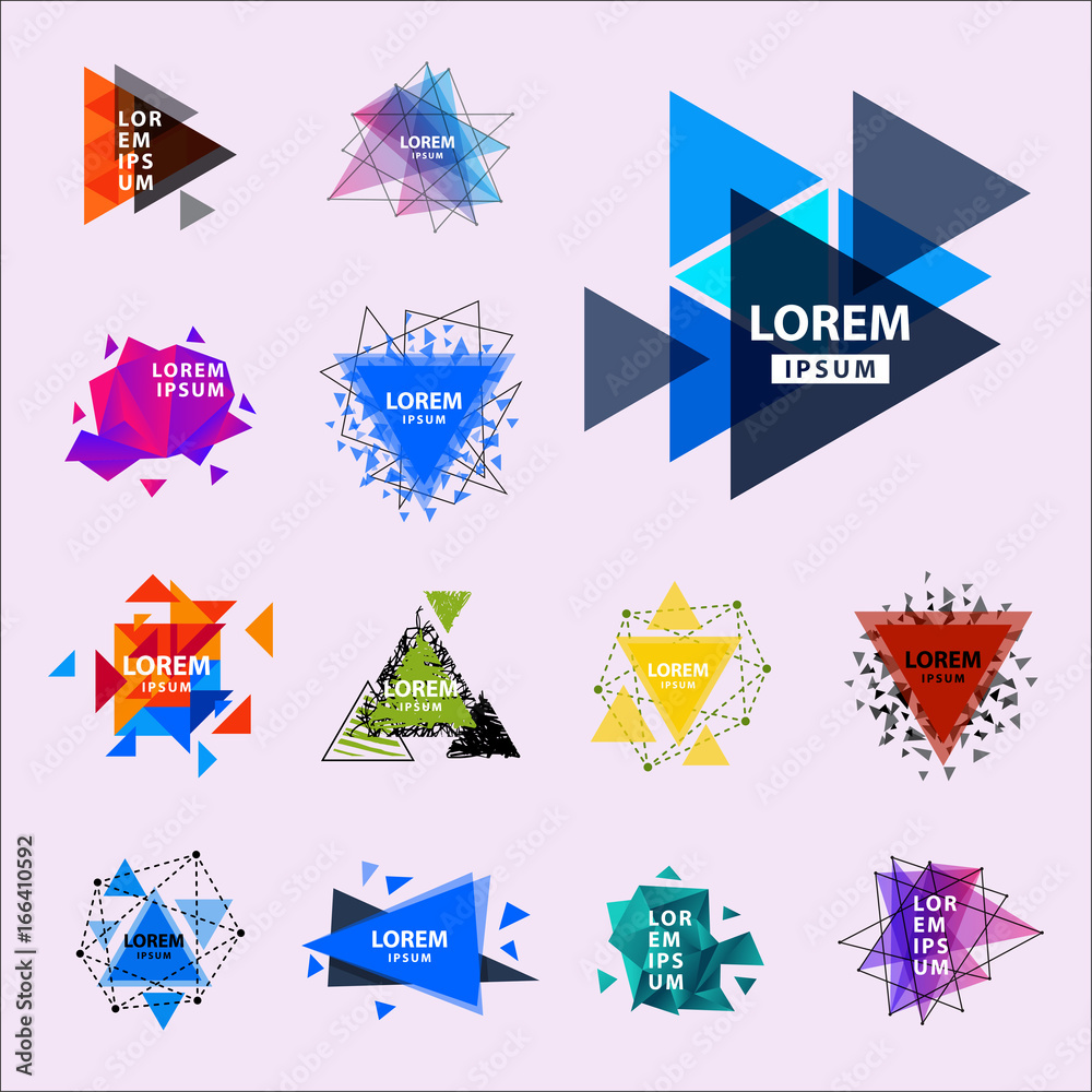 Sacred geometry triangle abstract logo figures elements mystic polygon creative triangulum vector illustration Sacred geometry triangle abstract logo figures elements mystic polygon creative triangulum vector illustration