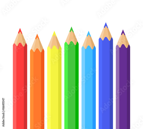 Rainbow of colored pencils
