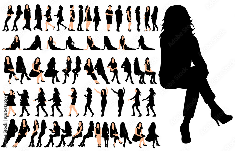 © zolotons - Vector, isolated, set of sitting people, a collection of silhouettes © zolotons - Vector, isolated, set of sitting people, a collection of silhouettes