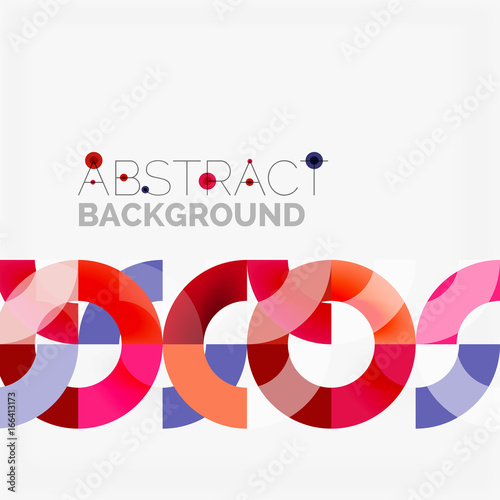 Colorful rings on grey background, modern geometric pattern design
