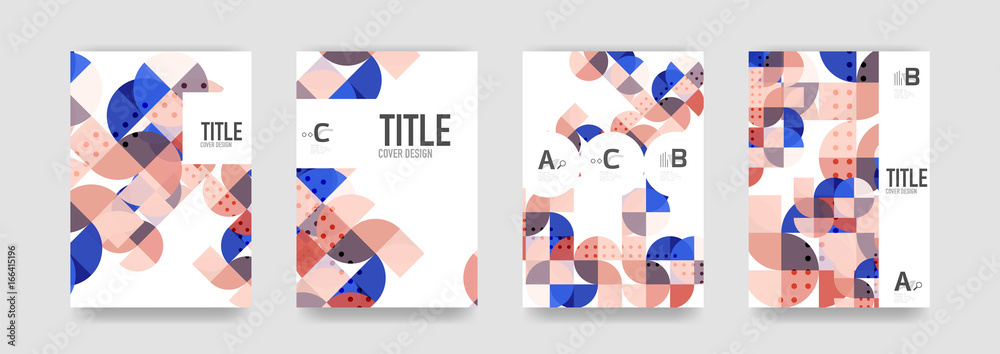 Fototapeta premium Set of brochure cover background, a4 template
