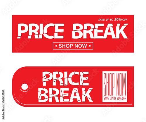 Price break concepts for shop. Vector illustration.