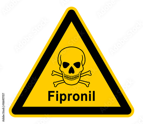 wso284 WarnSchildOrange - german - warnzeichen:  Fipronil / Insektizid / Schädel - Totenkopf - english - warning sign / hazardous pesticides in use / skull and bones - xxl g5346 photo
