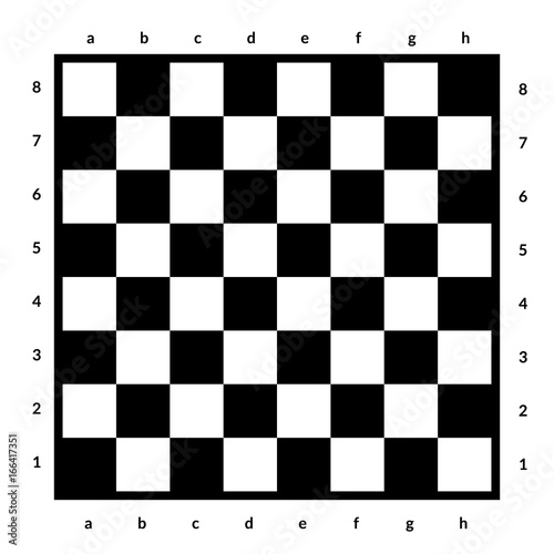 Empty chessboard isolated. Board for chess or checkers game. Strategy game concept. Checkerboard background.