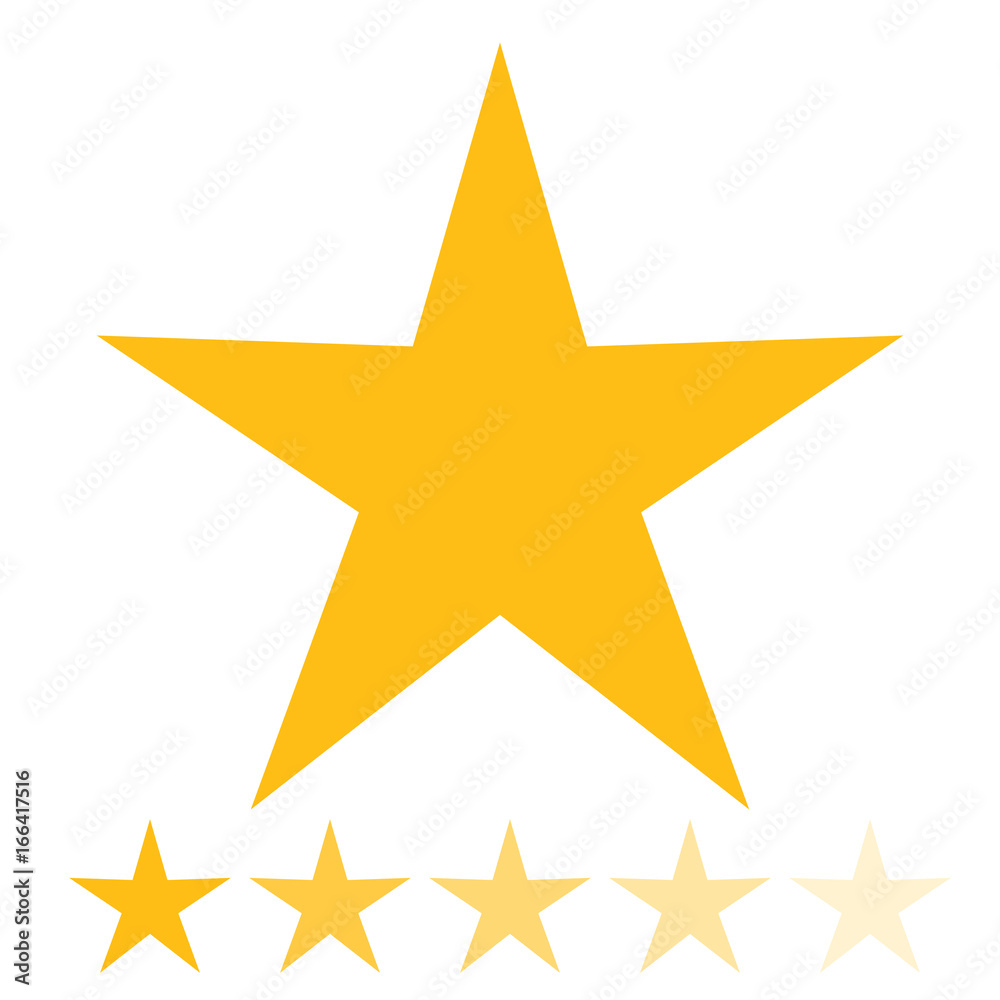 Isolated gold and yellow star icons in set, ranking mark Isolated gold and yellow star icons in set, ranking mark