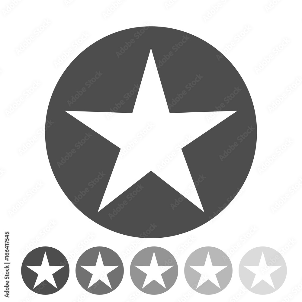 Isolated gray star icon, ranking mark Isolated gray star icon, ranking mark