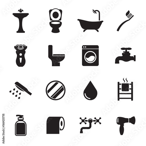 Bathroom icon set