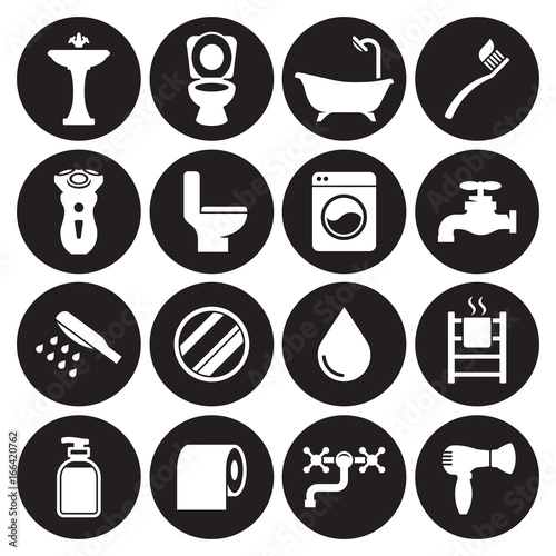 Bathroom icon set