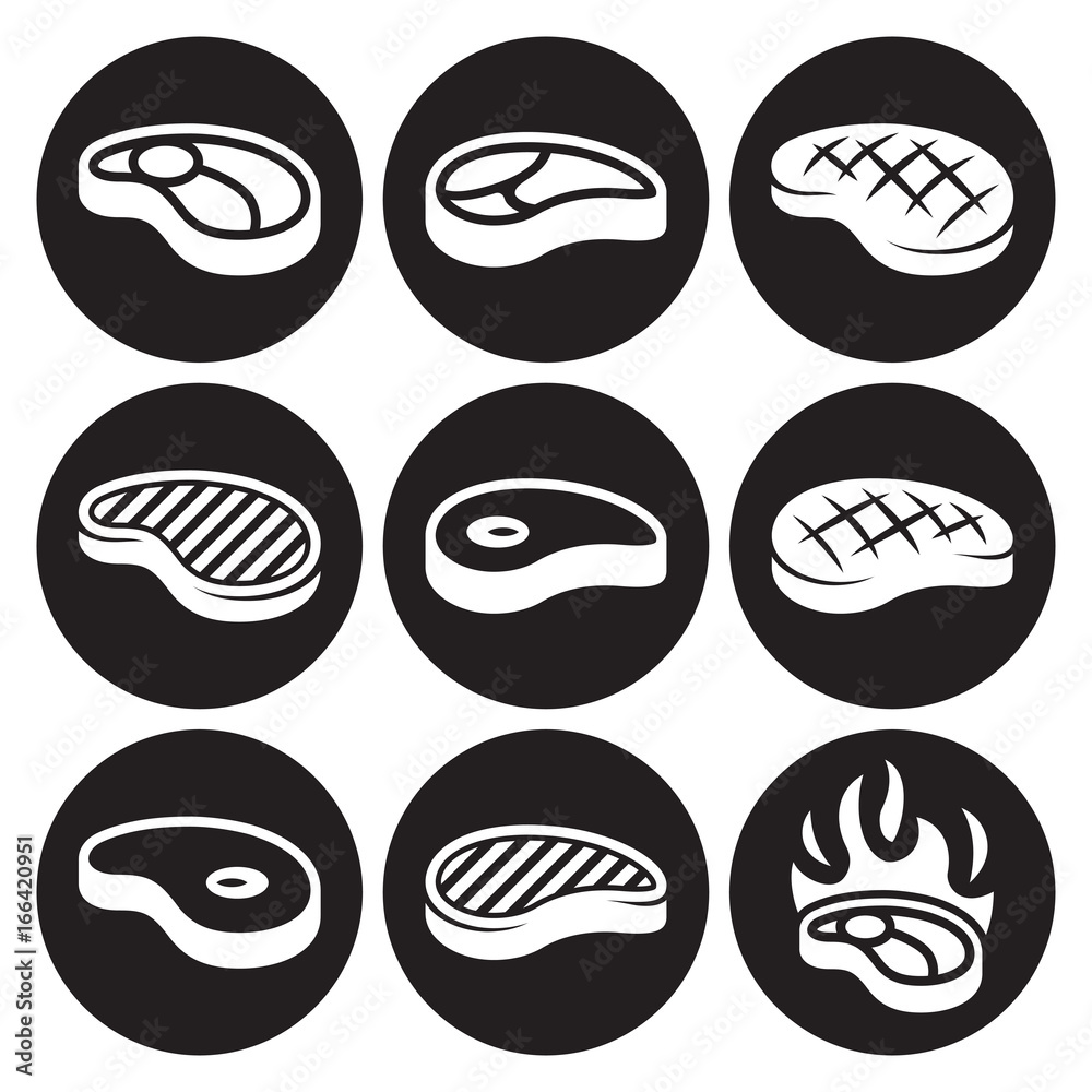 Steak Icons Set