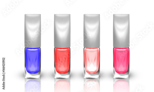 set of realistic nail polish isolated on white background. vector illustration