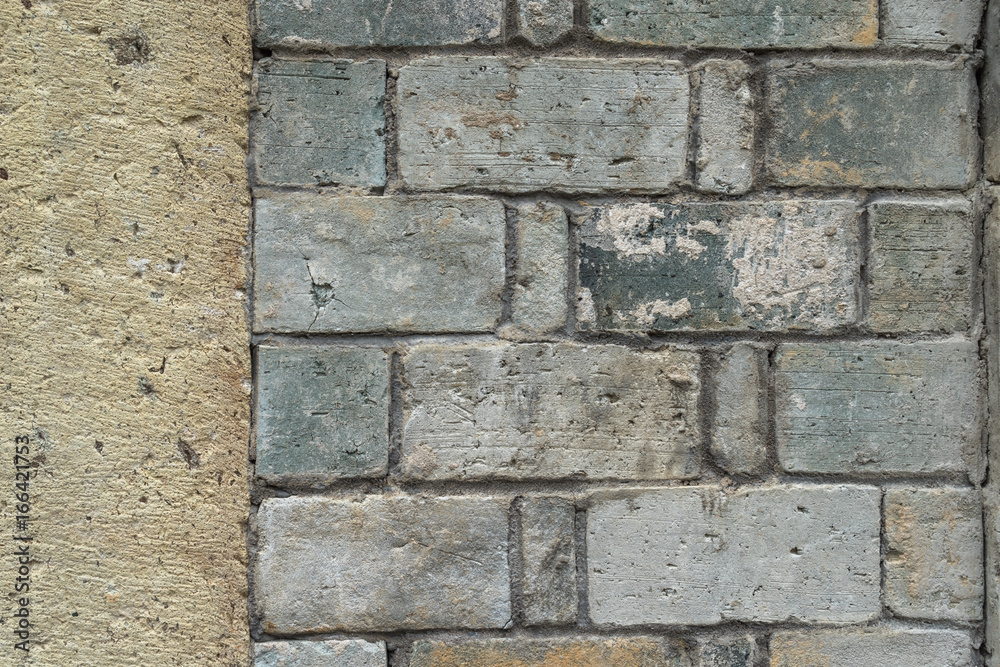 Obraz premium detail shot of brick wall in an old traditional village of China.