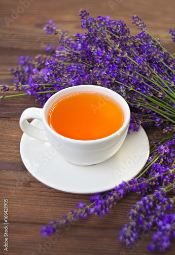 delicious green tea in a beautiful glass bowl on table