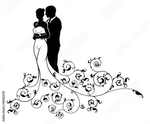 Bride and Groom Abstract We...