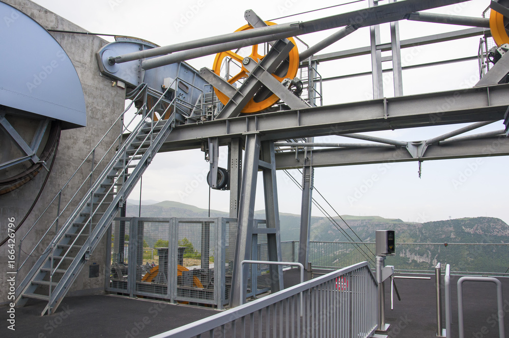 Wings of Tatev, construction of a cable car, Armenia.