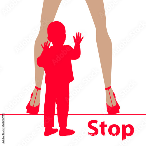 Stop before sex parenting. Danger concept
