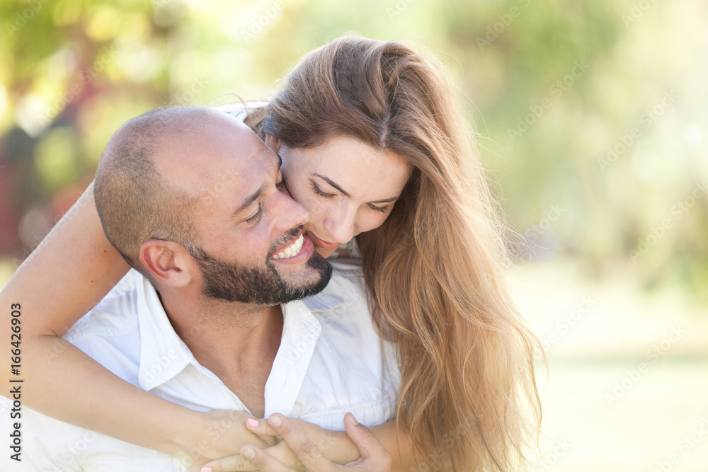 Happy Couple is Embracing Outdoors Happy Couple is Embracing Outdoors