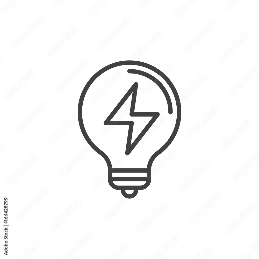 Electric light bulb line icon, outline vector sign, linear style pictogram isolated on white. Symbol, logo illustration. Editable stroke. Pixel perfect vector graphics Electric light bulb line icon, outline vector sign, linear style pictogram isolated on white. Symbol, logo illustration. Editable stroke. Pixel perfect vector graphics